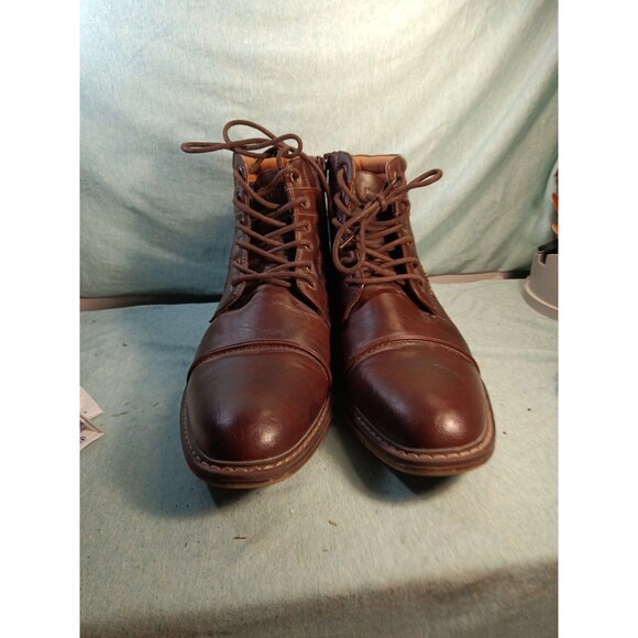 Steve Madden Dylan\'s Men\'s Lace Up Combat Boots Size 10 Dark Tan Preppy main image 4